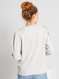 Mulher do 34 até 48 - Sweatshirt leve com mangas de balão - Kiabi