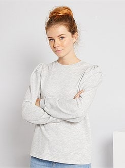 Mulher do 34 até 48 - Sweatshirt leve com mangas de balão - Kiabi