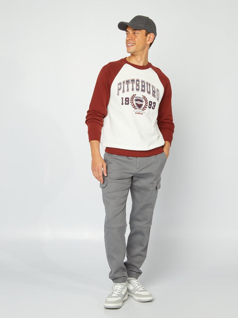 Sweatshirt leve com mangas raglã BRANCO - Kiabi