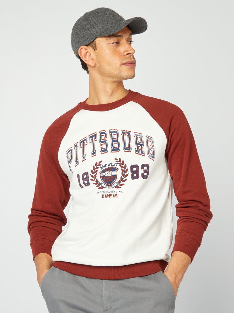 Sweatshirt leve com mangas raglã BRANCO - Kiabi