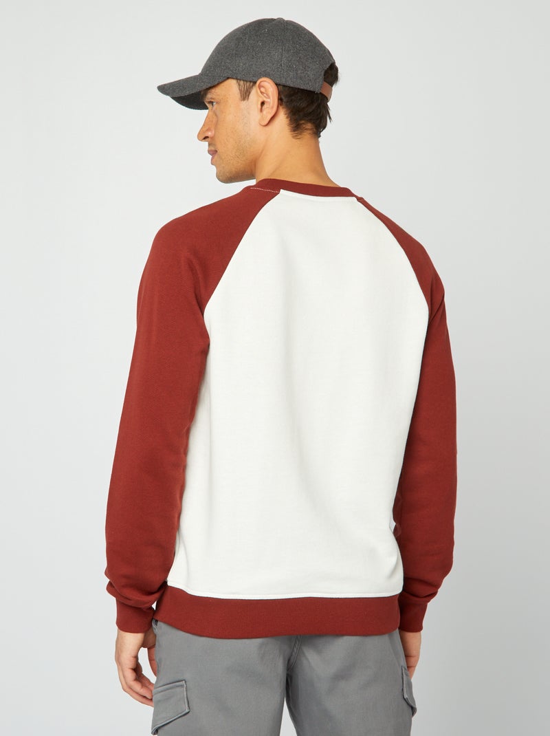 Sweatshirt leve com mangas raglã BRANCO - Kiabi