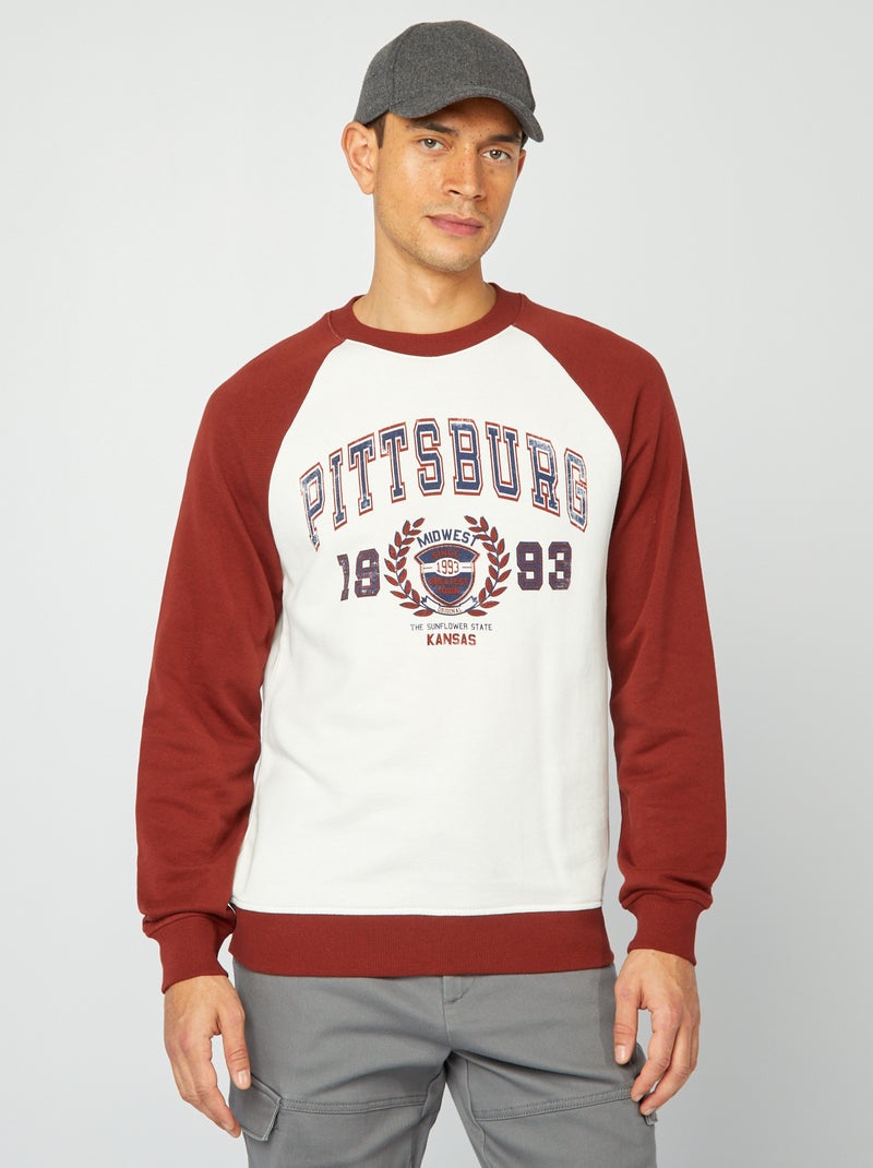 Sweatshirt leve com mangas raglã BRANCO - Kiabi