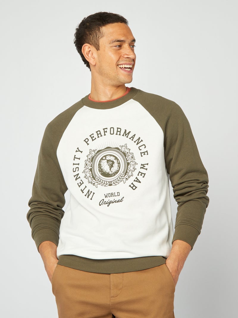 Sweatshirt leve com mangas raglã CAQUI - Kiabi