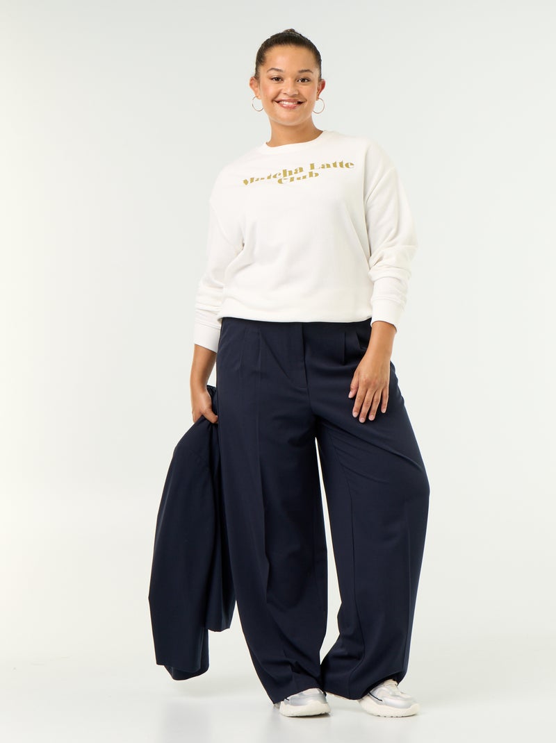 Sweatshirt leve em French Terry estampado Branco - Kiabi