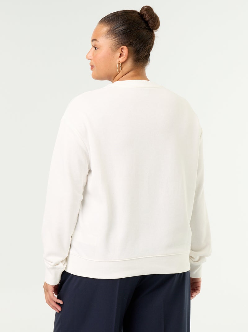 Sweatshirt leve em French Terry estampado Branco - Kiabi