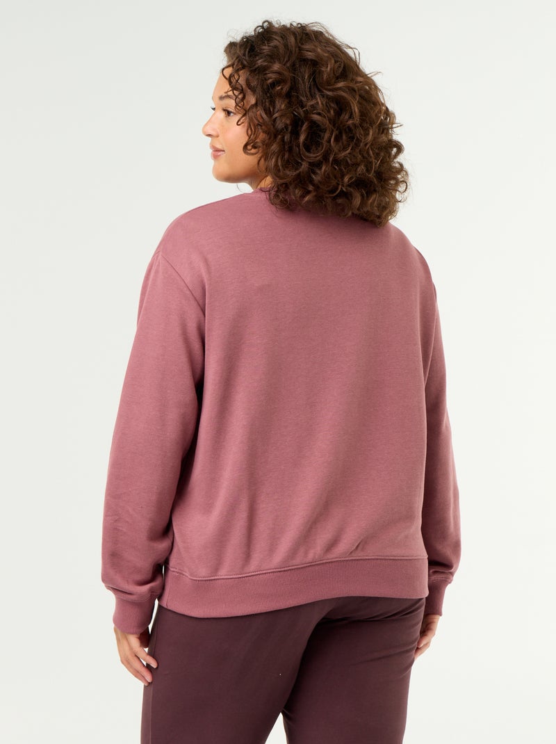 Sweatshirt leve em French Terry estampado Rosa - Kiabi