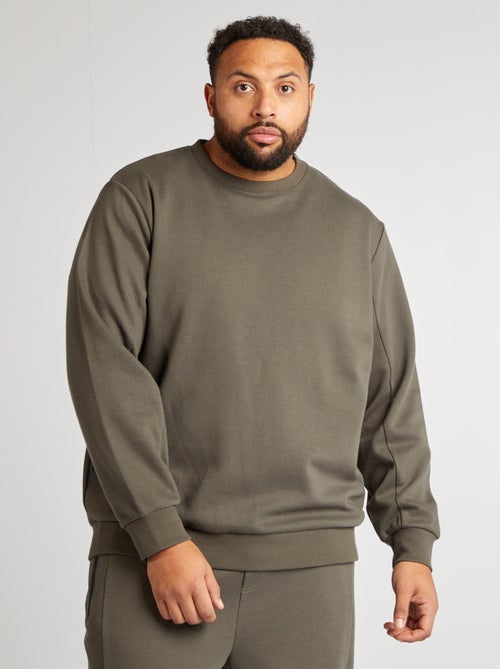 Sweatshirt lisa com bolsos com fecho - Kiabi