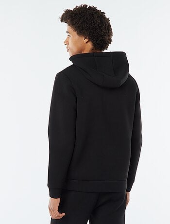 Sweatshirt lisa com capuz em tecido tipo neopreno