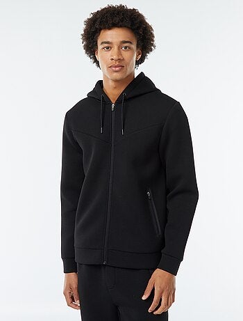 Sweatshirt lisa com capuz em tecido tipo neopreno