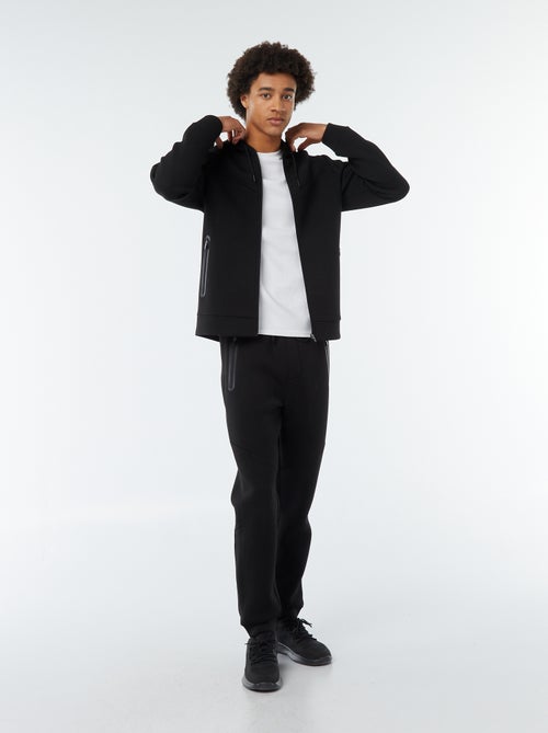 Sweatshirt lisa com capuz em tecido tipo neopreno - Kiabi