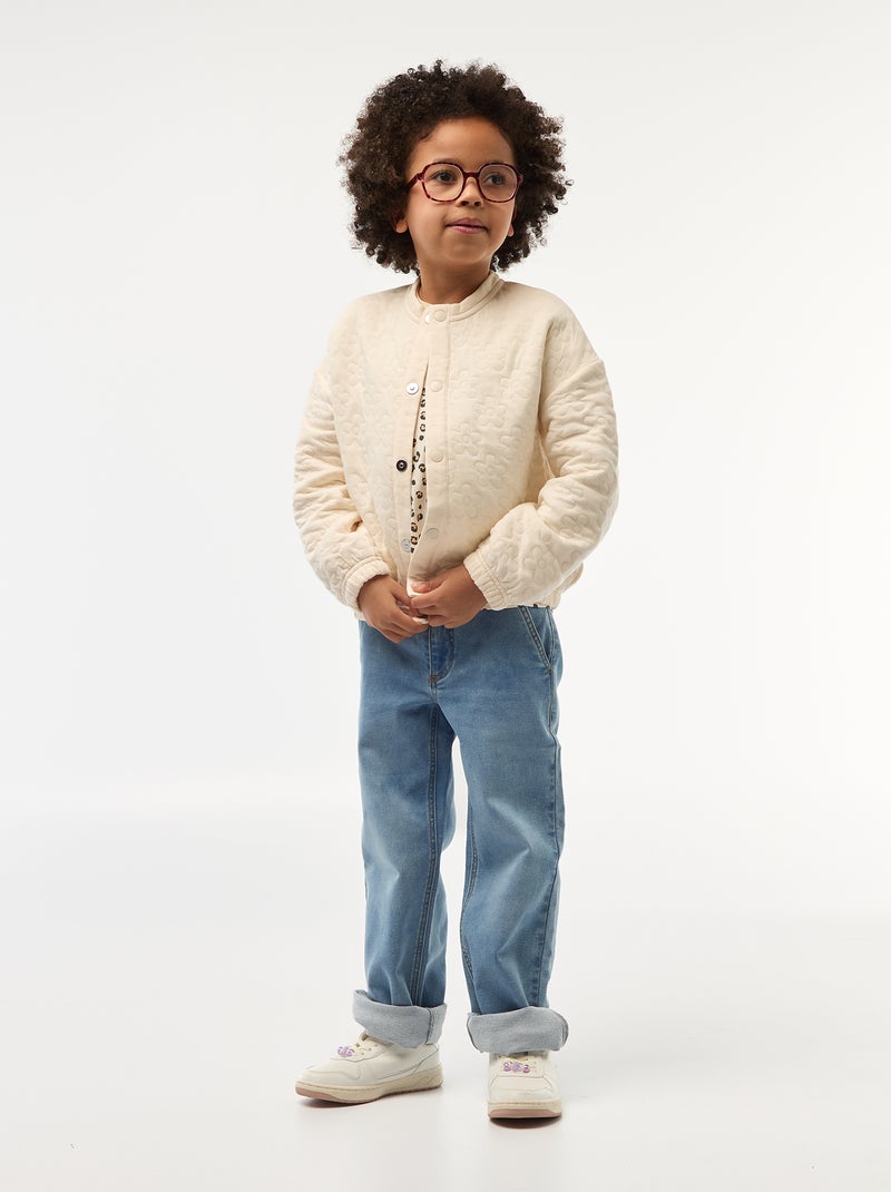 Sweatshirt lisa com efeito felpudo - Coleção fácil de vestir Bege - Kiabi