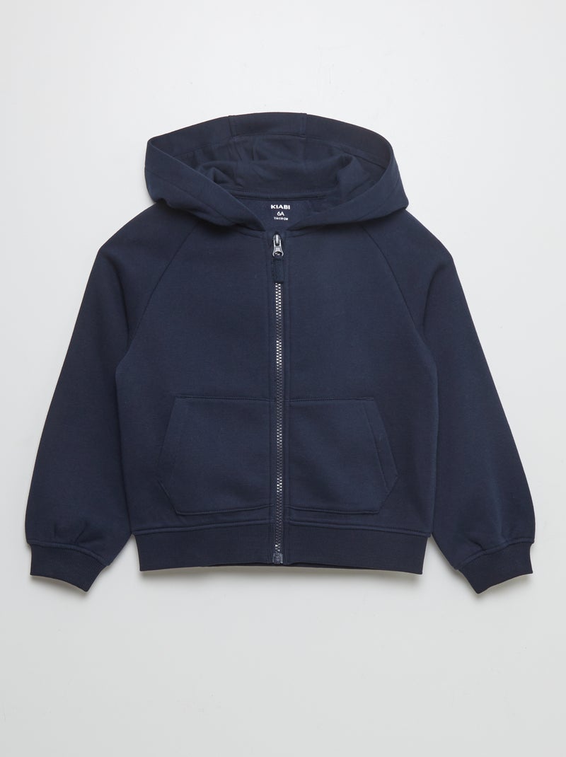 Sweatshirt lisa com fecho e capuz - So Easy AZUL - Kiabi