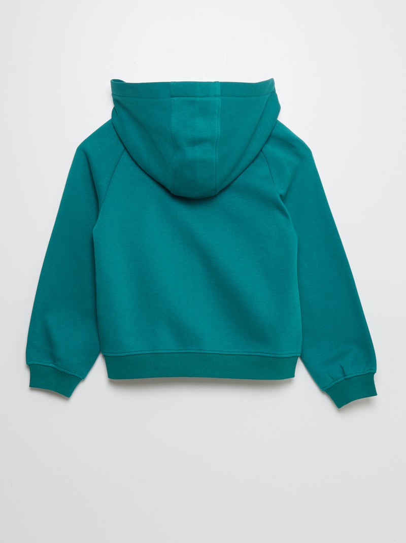 Sweatshirt lisa com fecho e capuz - So Easy VERDE - Kiabi