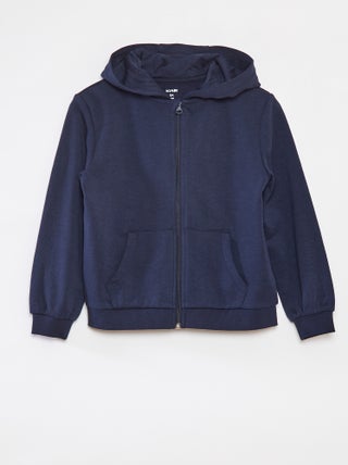Sweatshirt lisa com fecho e capuz