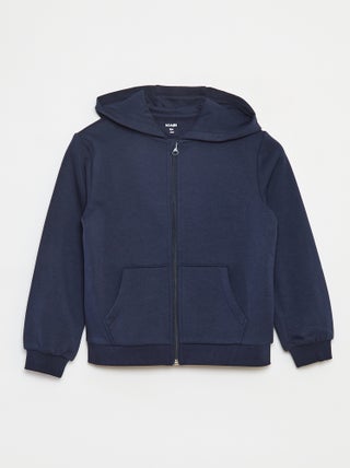 Sweatshirt lisa com fecho e capuz