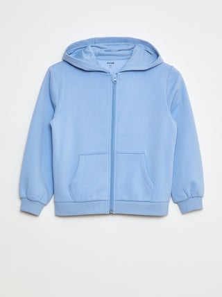 Sweatshirt lisa com fecho e capuz