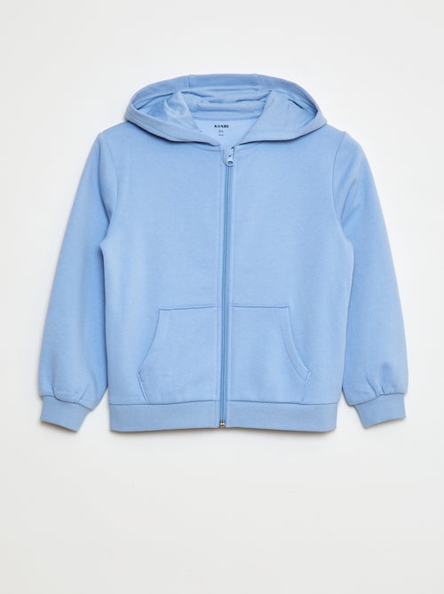 Sweatshirt lisa com fecho e capuz - Kiabi