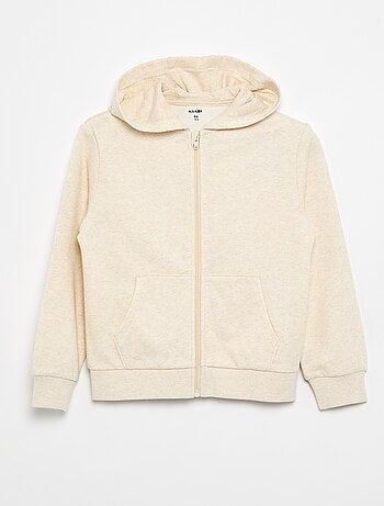 Sweatshirt lisa com fecho e capuz