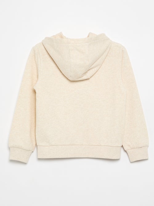 Sweatshirt lisa com fecho e capuz - Kiabi