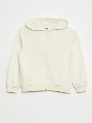 Sweatshirt lisa com fecho e capuz