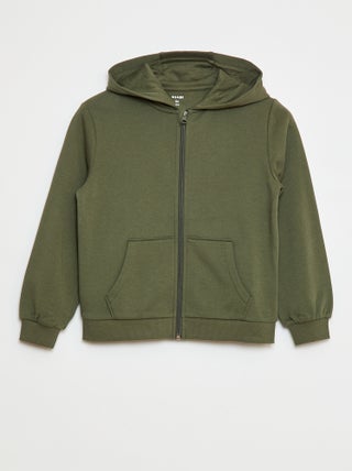 Sweatshirt lisa com fecho e capuz