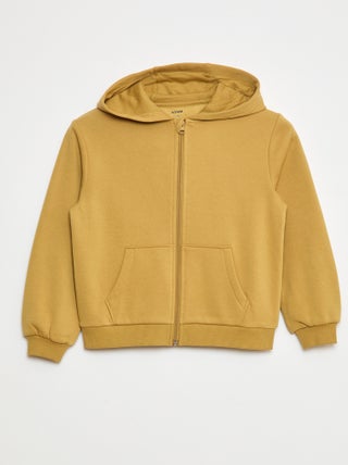 Sweatshirt lisa com fecho e capuz