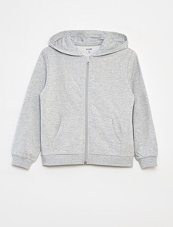 Sweatshirt lisa com fecho e capuz
