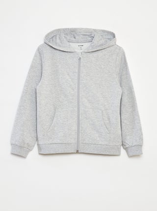 Sweatshirt lisa com fecho e capuz