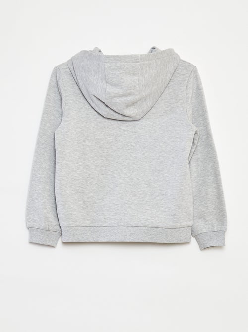 Sweatshirt lisa com fecho e capuz - Kiabi