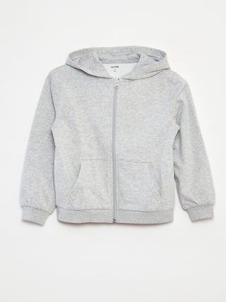 Sweatshirt lisa com fecho e capuz