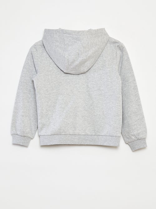 Sweatshirt lisa com fecho e capuz - Kiabi