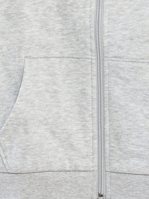 Sweatshirt lisa com fecho e capuz - Kiabi