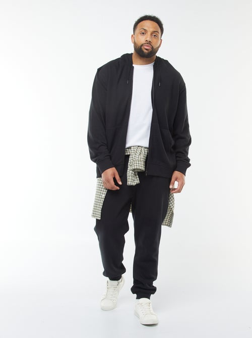 Sweatshirt lisa com fecho e capuz - Kiabi