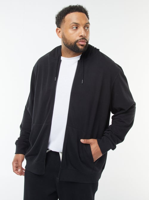 Sweatshirt lisa com fecho e capuz - Kiabi