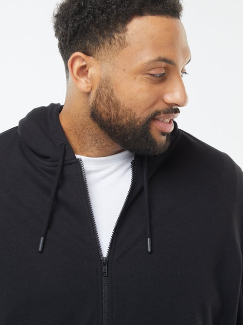 Sweatshirt lisa com fecho e capuz - Kiabi