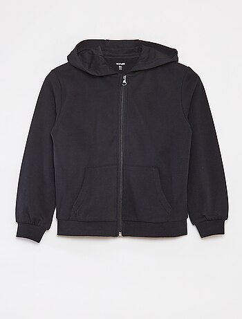 Sweatshirt lisa com fecho e capuz