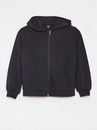 Sweatshirt lisa com fecho e capuz