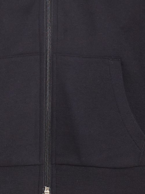 Sweatshirt lisa com fecho e capuz - Kiabi