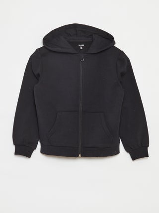 Sweatshirt lisa com fecho e capuz