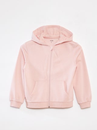 Sweatshirt lisa com fecho e capuz