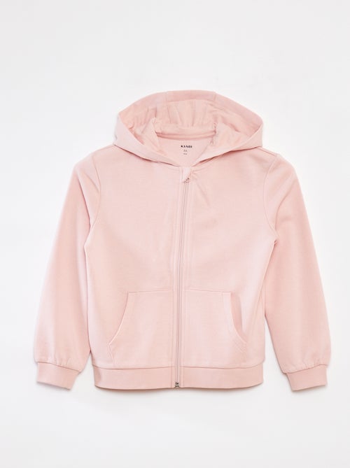 Sweatshirt lisa com fecho e capuz - Kiabi