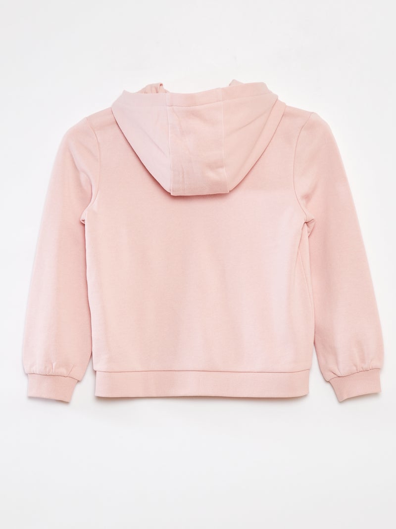 Sweatshirt lisa com fecho e capuz Rosa - Kiabi