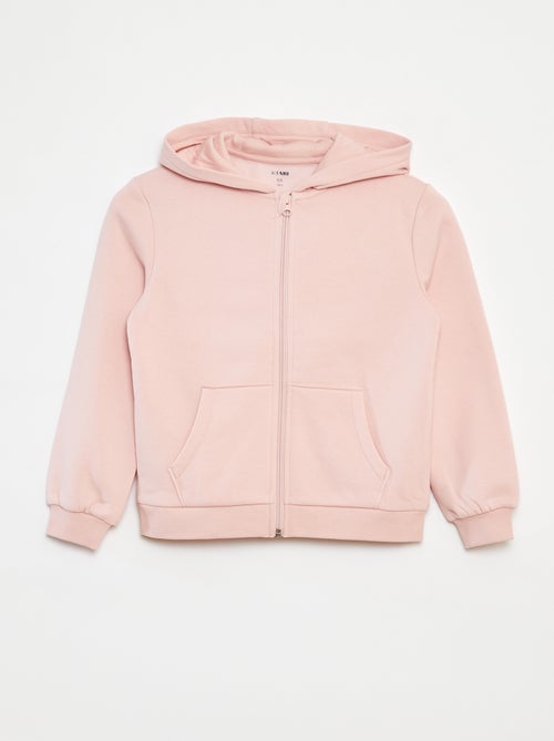 Sweatshirt lisa com fecho e capuz - Kiabi
