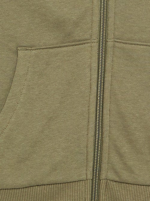Sweatshirt lisa com fecho e capuz - Kiabi