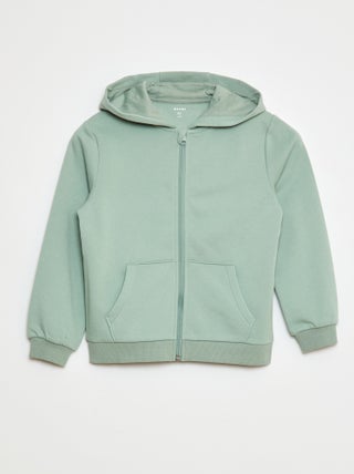 Sweatshirt lisa com fecho e capuz