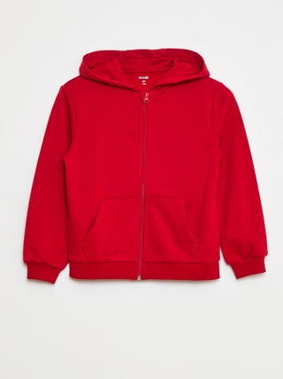 Sweatshirt lisa com fecho e capuz