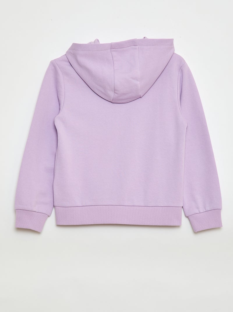Sweatshirt lisa com fecho e capuz Violeta - Kiabi