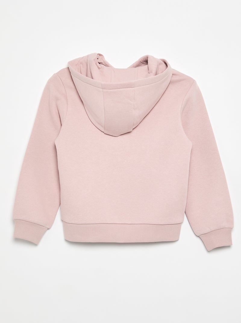 Sweatshirt lisa com fecho e capuz Violeta - Kiabi