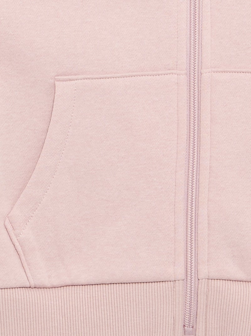Sweatshirt lisa com fecho e capuz Violeta - Kiabi