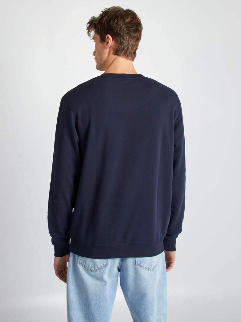 Sweatshirt lisa com gola redonda +1,90 m AZUL - Kiabi